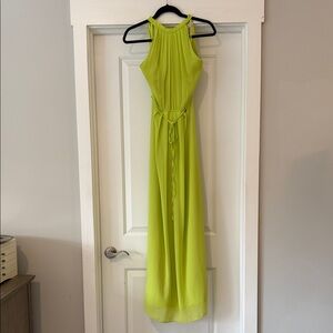 Ted Baker London Lime Green Halter Maxi Dress
